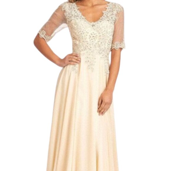 NWT Elizabeth K GL1982 Mother of the Bride Dress Champagne Size 3XL - Picture 1 of 6
